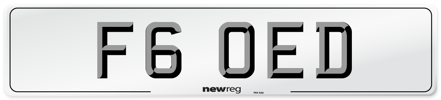 F6 OED Number Plate from New Reg